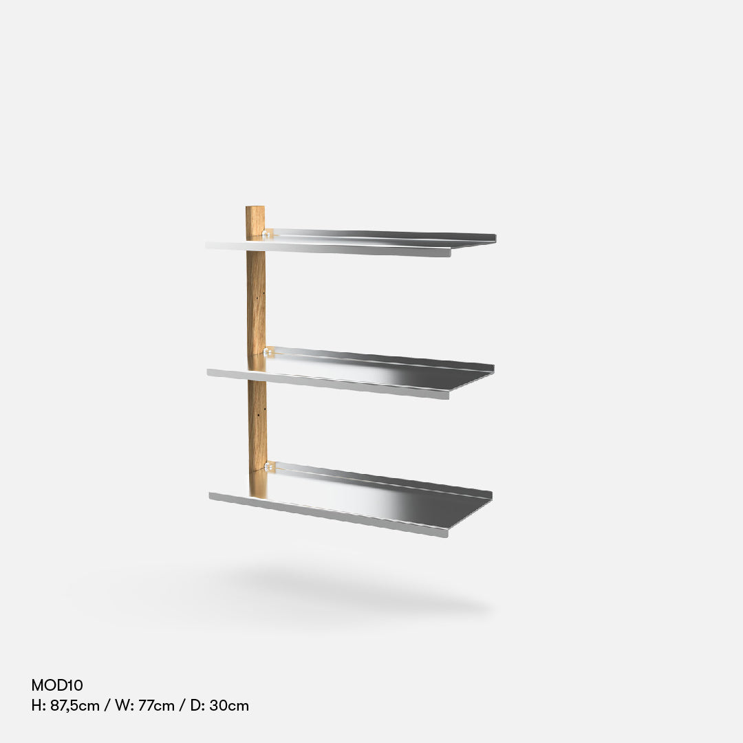 MOD Shelving System Aluminium and Oak