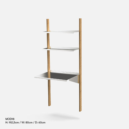 MOD Shelving System Aluminium and Oak