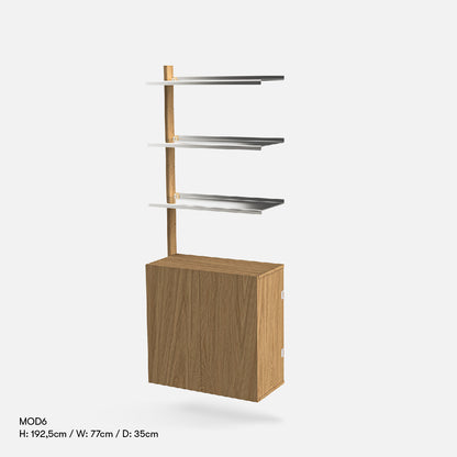 MOD Shelving System Aluminium and Oak