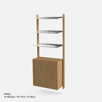 MOD Shelving System Aluminium and Oak